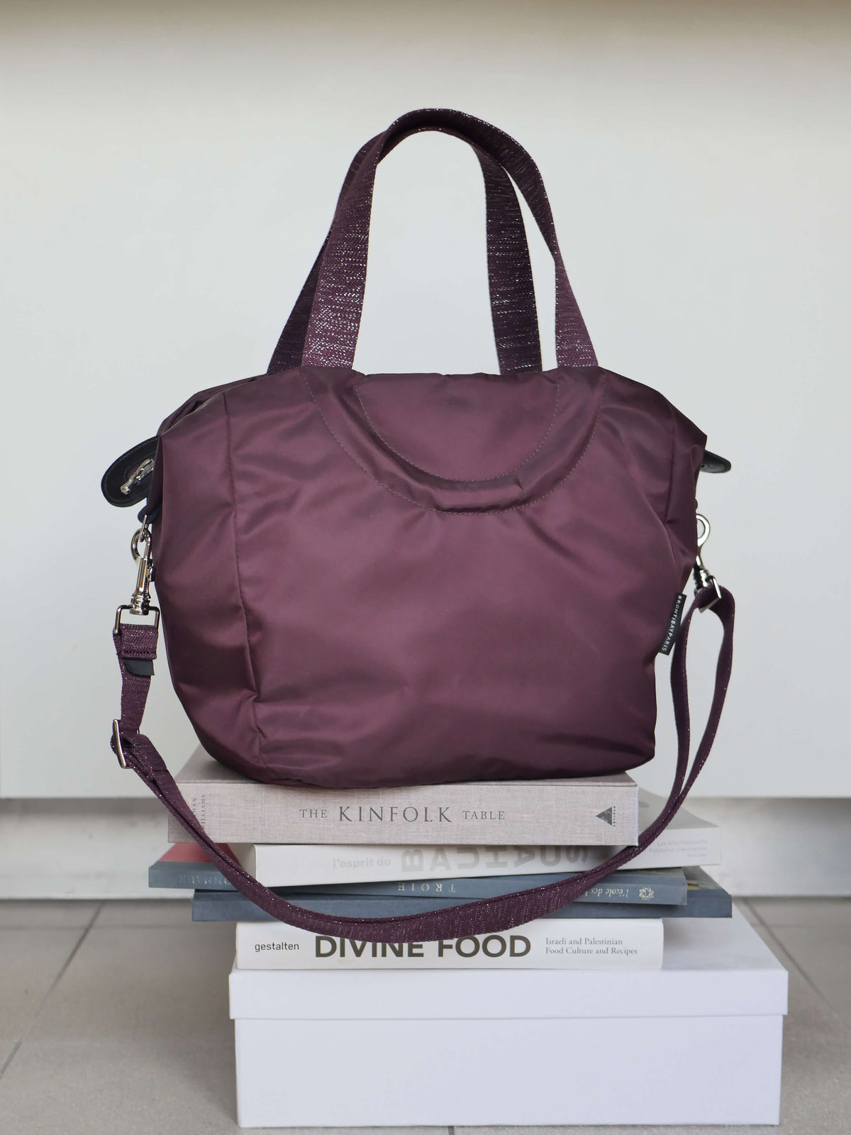 Nerano cabas nylon satiné - Bordeaux