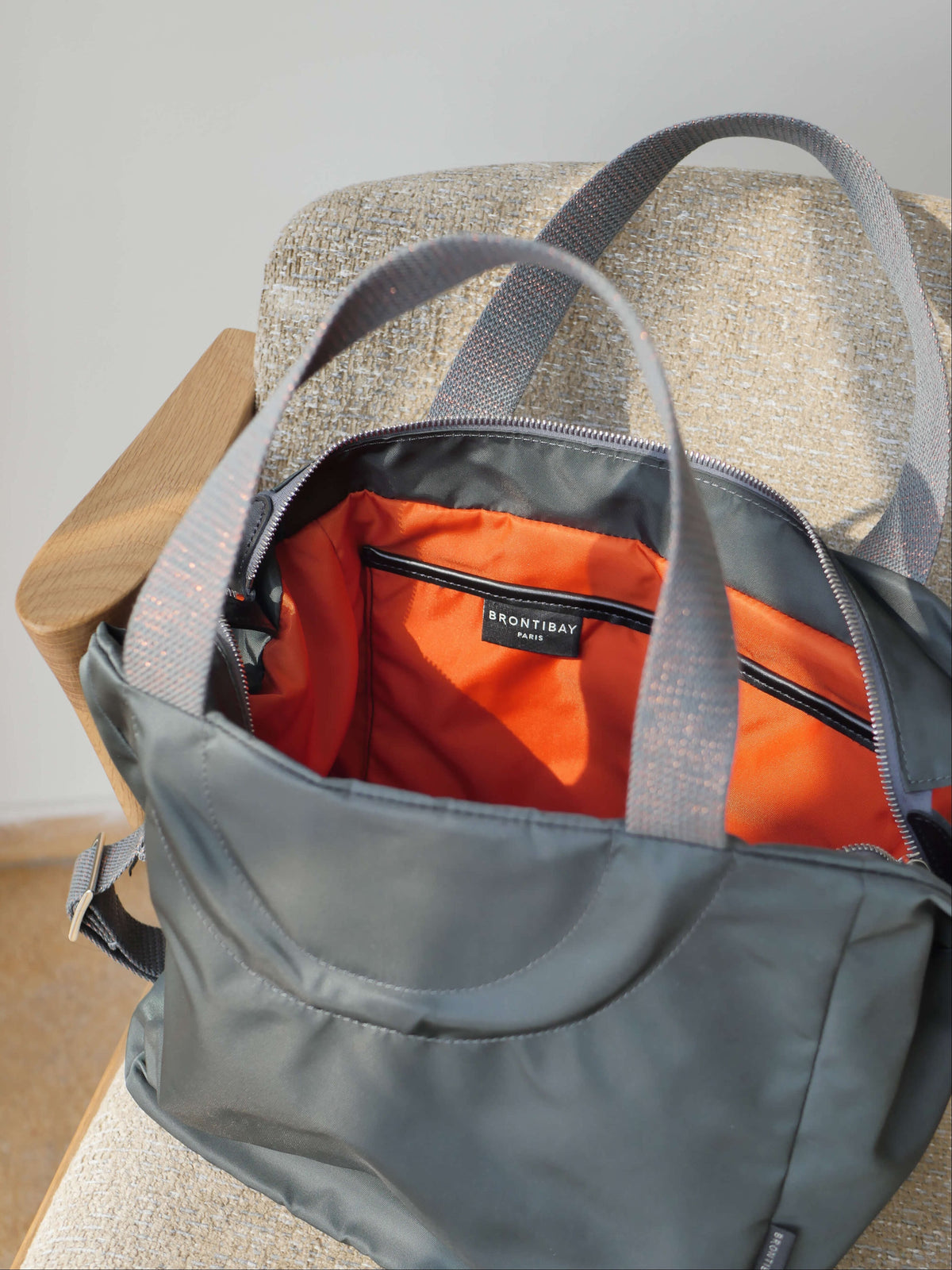 Nerano cabas nylon satiné - Gris Foncé
