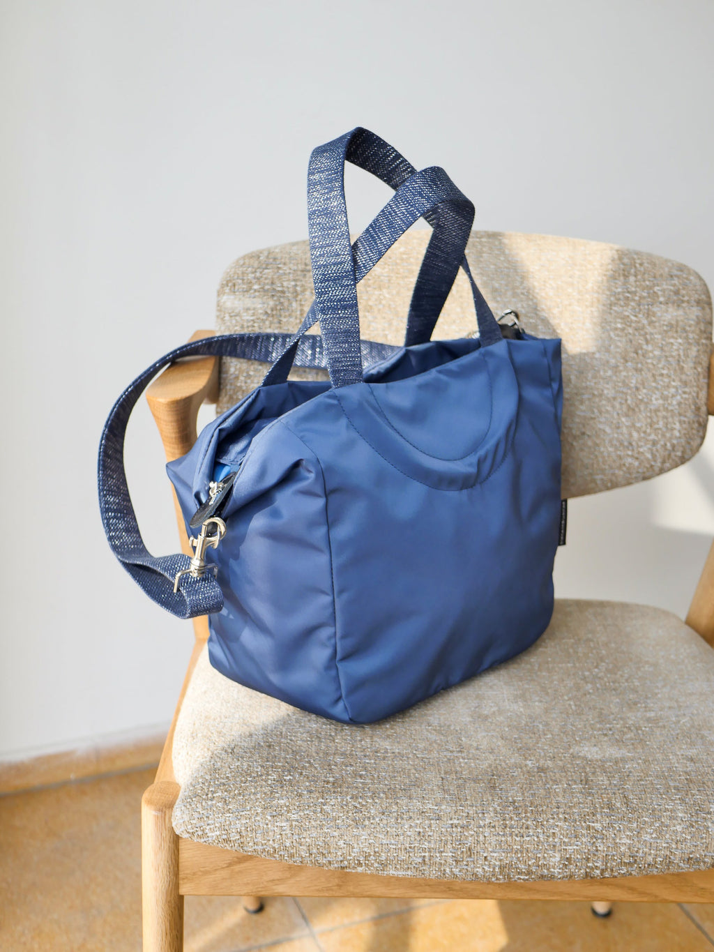 Nerano cabas nylon satiné - Blueberry