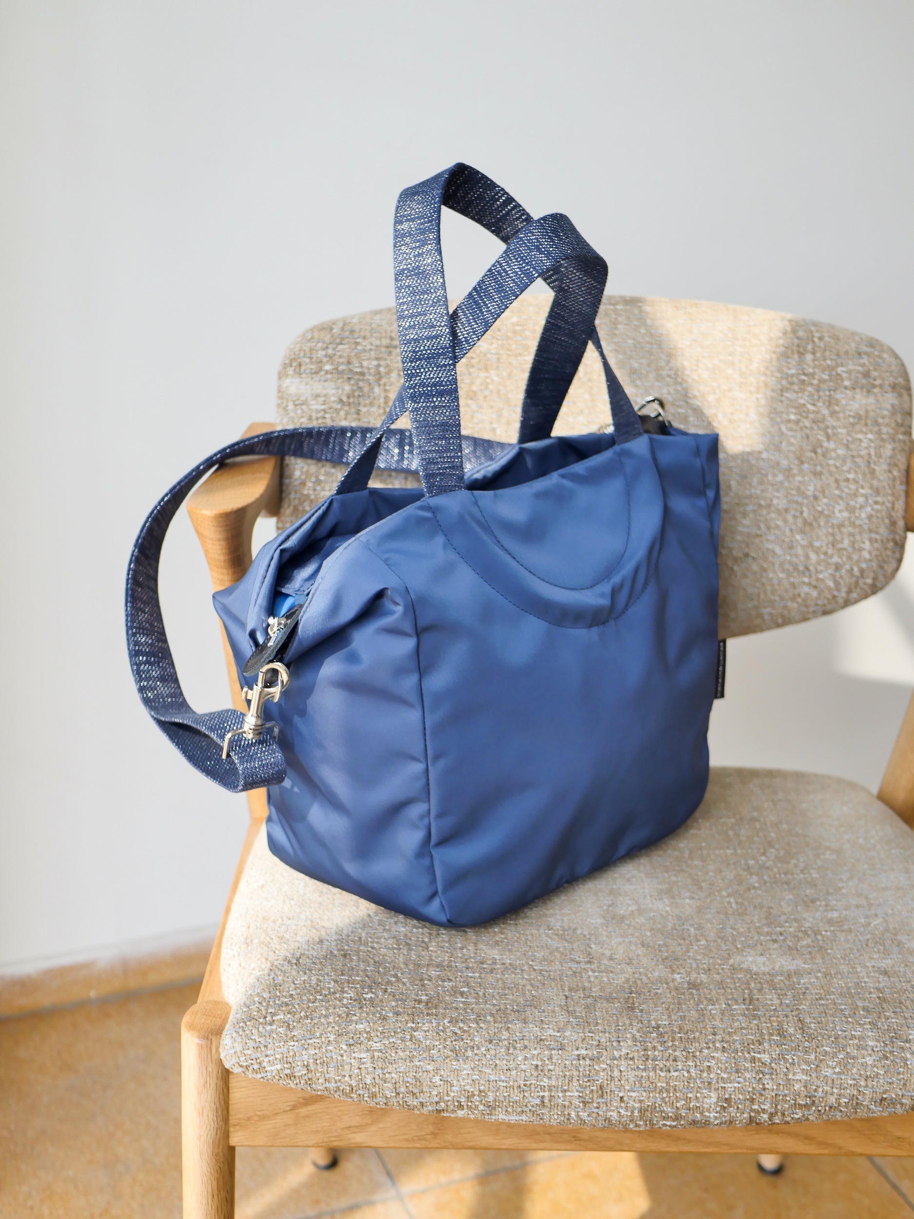 Nerano cabas nylon satiné - Blueberry