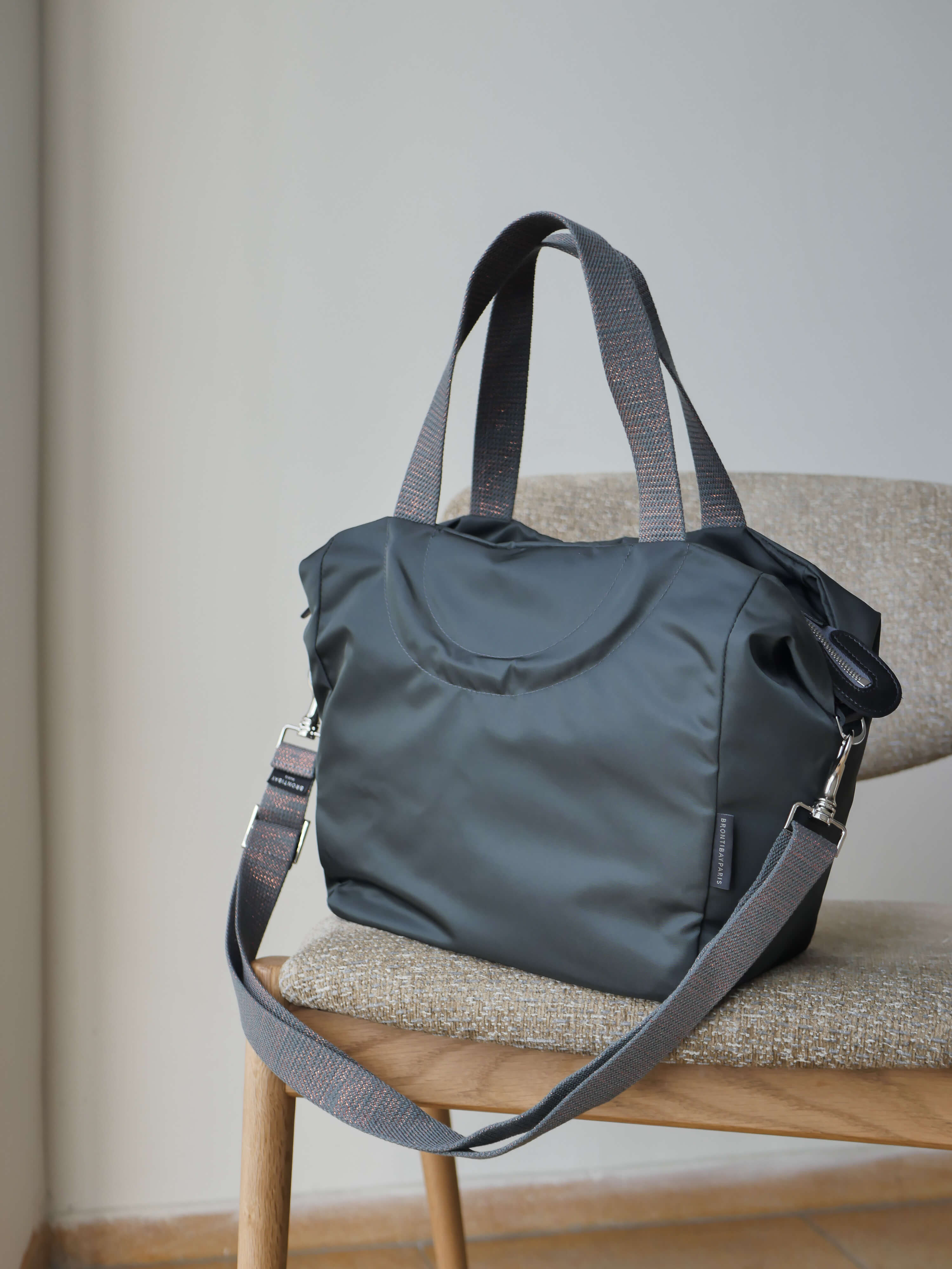Nerano cabas nylon satiné - Gris Foncé