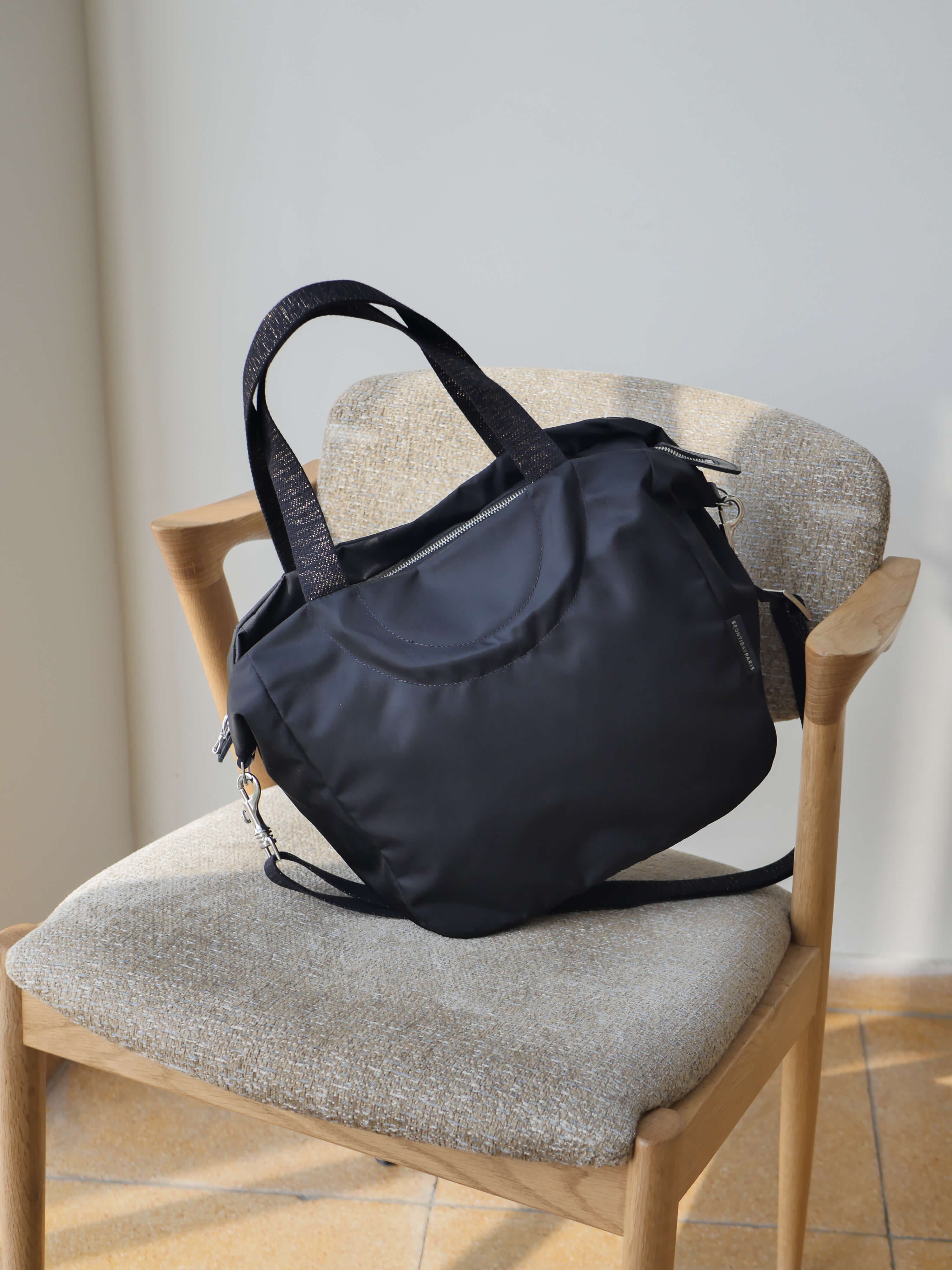 Nerano cabas nylon satiné - Noir