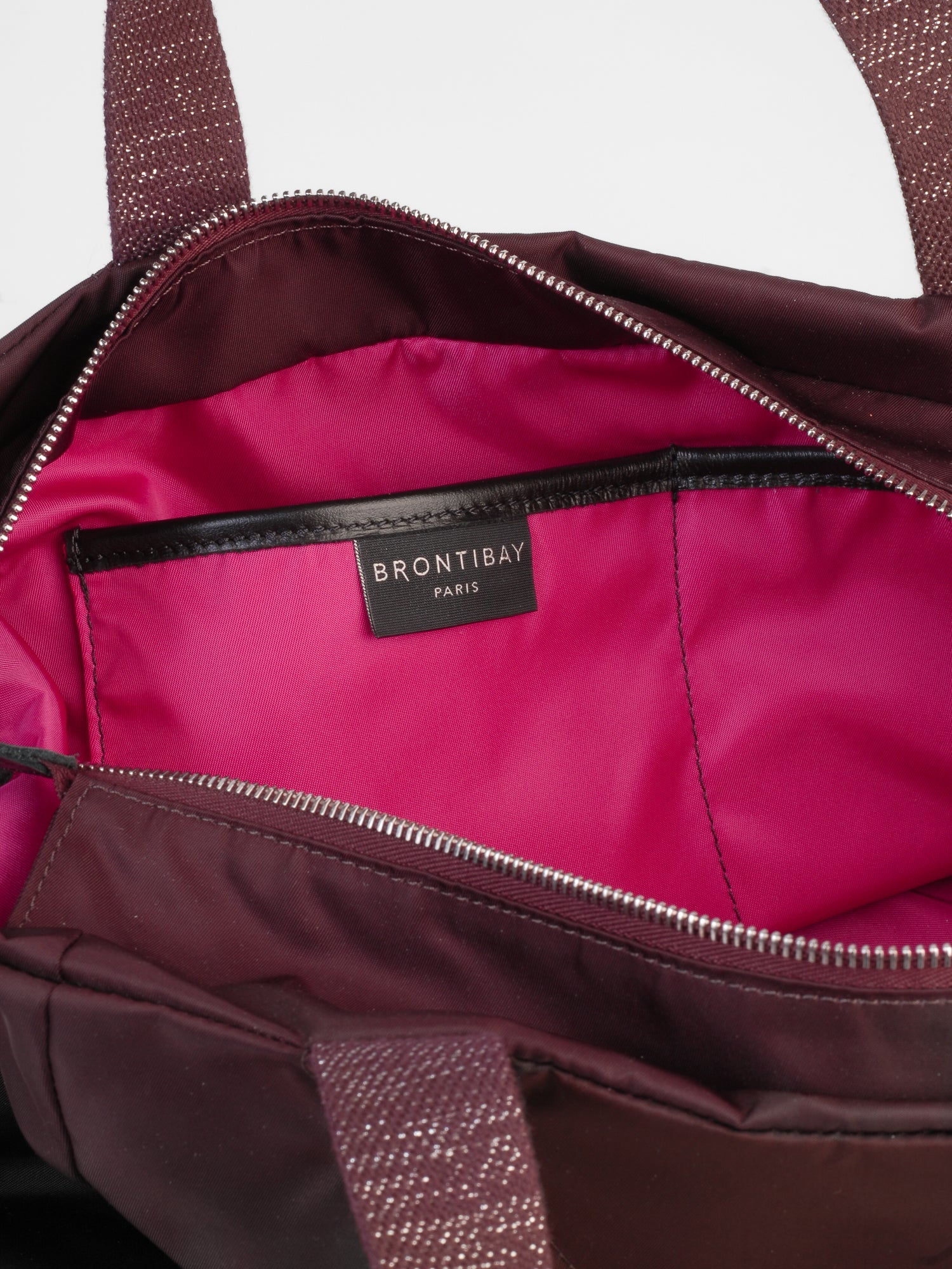 Nerano cabas nylon satiné - Bordeaux